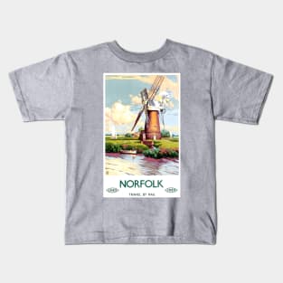 Vintage Travel Poster - Norfolk Kids T-Shirt